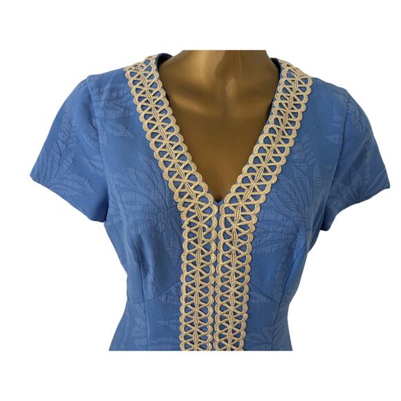 NWT Lilly Pulitzer $228  ARIE STRETCH SHIFT Palm Paradise Bennet Blue Dress - Picture 4 of 7